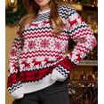thumbnail image 1 of Chandail de Noël à Petit Flocon de Neige Explosions Mode pour Femmes 2023 Automne et Hiver Décontracté pour Couple Col Rond en Tricot, 1 of 6
