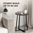 thumbnail image 4 of Round End Table, Small Side Table Grey Color MDF Top, Metal Frame Black, Tall End Side Table for Bed Room, Coffee Tea End Table for Living Room(Round Grey), 4 of 7