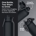 thumbnail image 2 of Bentgo Flip 2-in-1 Straw & Chug Leak-Proof Insulated Water Bottle, 40 fl oz (Back to Black), 2 of 7