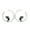 Rhodium+Black, variant on Women's Egypt Queen Nefertiti Pierced 2.35 inches C Shape Hoop Earring