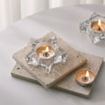 thumbnail image 4 of Tealight Star Shaped Chunky Glass Candle Holder for Wedding Party and Home Decor Candle Holder Clear Glass Candlestick Holders 3" Dia Candle Base for Party Dinner Wedding Lighting, 4 of 6