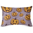 thumbnail image 2 of GZHJMY Funny Pumpkin Halloween Pillowcase Plush Pillowcase for Hair and Skin, Soft Standard Size Pillow Cases Zippered Queen Pillow Case Set of 1-21x54in Home Decor, 2 of 7