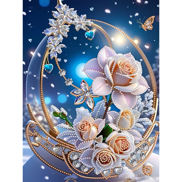 5D DIY Taladro en Forma Especial Parcial Flores 30x40cm