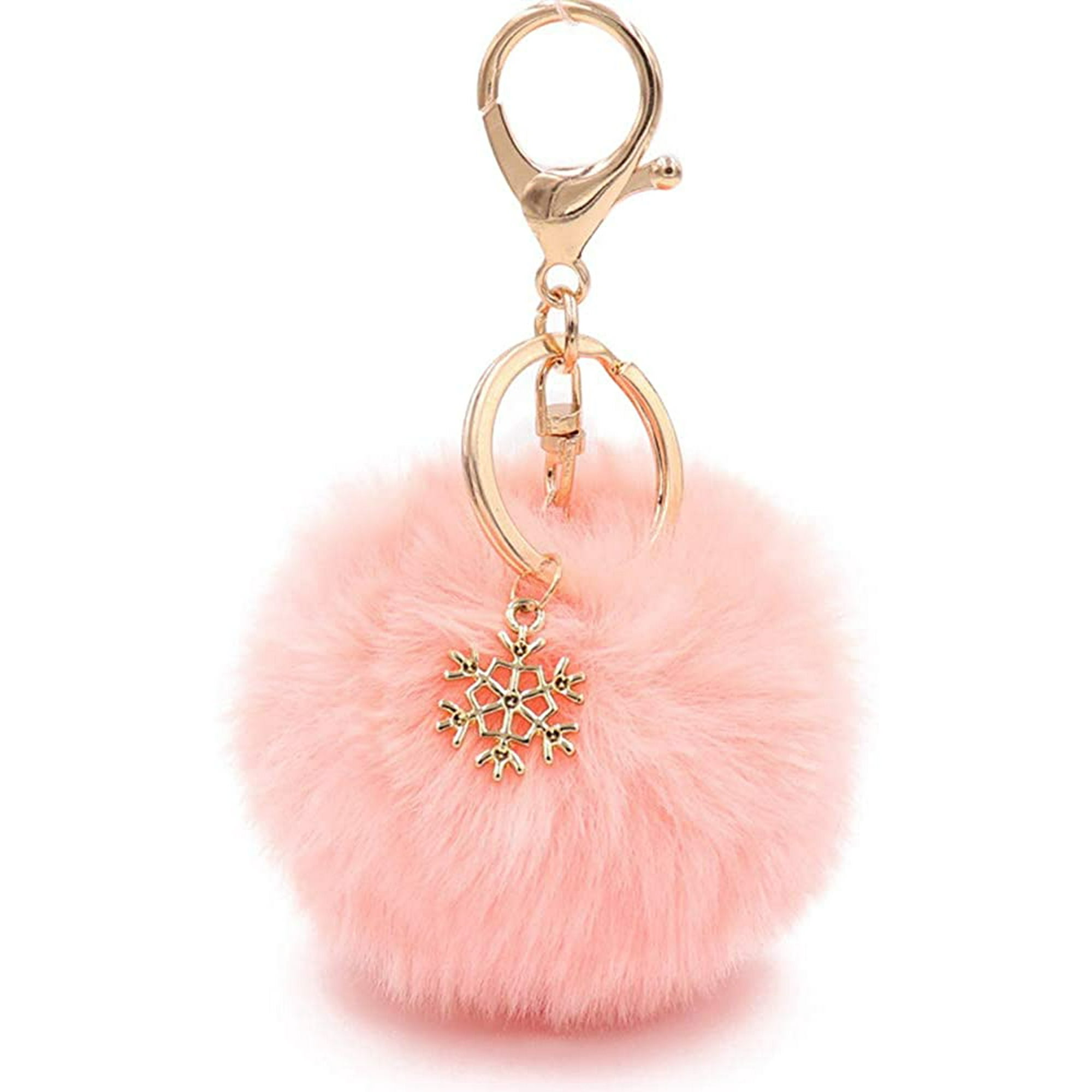 Pom Pom Keychain Artificial Fur Ball Keychain Fluffy Accessories Car Bag Charm Walmart