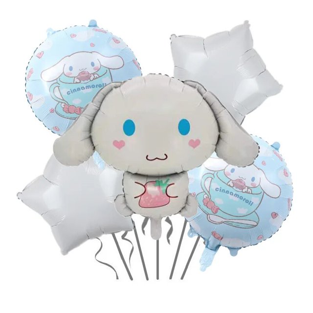 Sanrio-Juego de globos de dibujos animados My Melody Kuromi Cinnamonroll, tema de fiesta de cumpleaños, decoración de escena de fotografía, regalo para niña y niño