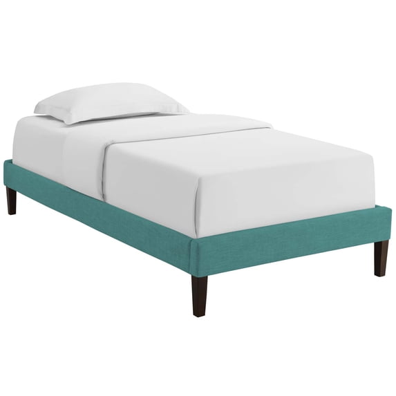 Mod Uptown Mid-Century Upholstered Platform Bed, Twin, Aqua Blue