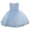 thumbnail image 2 of Weebloom Girl Dress Bowknot Christening Gown Everyday Wear 3-12 Years Kids Clothing Elegant Formal Little Girls Dresses 0-3 Months, 2 of 3