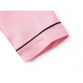thumbnail image 4 of Beezizac Little & Big Girls Pajama Set Size 8 - Pink Satin Silky Long Sleeve Button up 2-Piece Tween Trendy Loungewear, 4 of 7