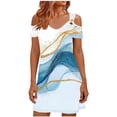 thumbnail image 2 of Vmvidoty Womens Summer Dress Cold Shoulder V Neck Floral Printed 2026 Fashion Sundress Light Blue 2XL, 2 of 6