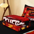 thumbnail image 5 of Erosebridal Fire Truck Zipper Queen Comforter Set with Fitted Sheet and 2 Pillowcases, Flames Zipper Bedding Set, Feuerwehr Red, Black Reversible, 5 of 7
