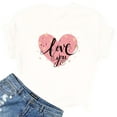 thumbnail image 4 of Edvintorg Valentine's Day 2024 Womens Short Sleeve Round Neck Shirts Basic Tee Fashion Love You Letter Printed Loose Tops T-Shirt Blouse On Clearance, 4 of 4