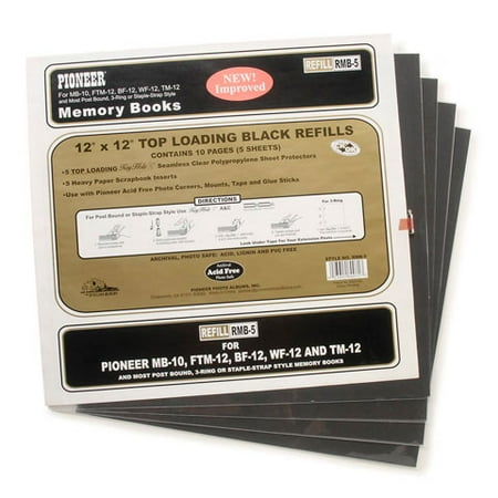 12 Inch Top Loading - Pioneer 12 x 12 Universal Top Loading Memory Sheet Protector Refill