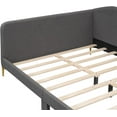 thumbnail image 6 of Full Size Upholstered Daybed with Headboard and Armrest, Linen Fabric Sofa Bed Daybed with Support Legs and Wood Slat Suppor for Bedroom, Guest Room, 6 of 8
