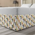 thumbnail image 1 of Tropical Bed Skirt, Toucan Birds Pattern 3 Color Silhouettes Exotic Jungle Animals, Elastic Bedskirt Dust Ruffle Wrap Around for Bedding Decor, 4 Sizes, Orange Yellow Black, by Ambesonne, 1 of 2