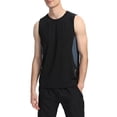 thumbnail image 6 of Wotryit Tank Tops Men Mens Summer Sports Fitness Basketball Training Round Neck Loose Outdoor Running Breathable Sleeveless T Shirt Vest Mens Tank Top Black M, 6 of 6