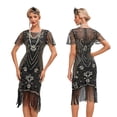 thumbnail image 2 of 1920s Vintage Dress Summer Fringe Beaded Great Gatsby Flapper Evening Dress Party Cocktail Prom, 2 of 7