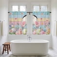 thumbnail image 4 of Easter Kitchen Curtains 45 Inch Length, Colorful Wooden Grain Easter Bunny Eggs Farmhouse Flower Tiers Curtains for Bathroom Bedroom Cafe, Light Filtering Window Treatment Drapes 2 Panels 42"Wx45"L, 4 of 8