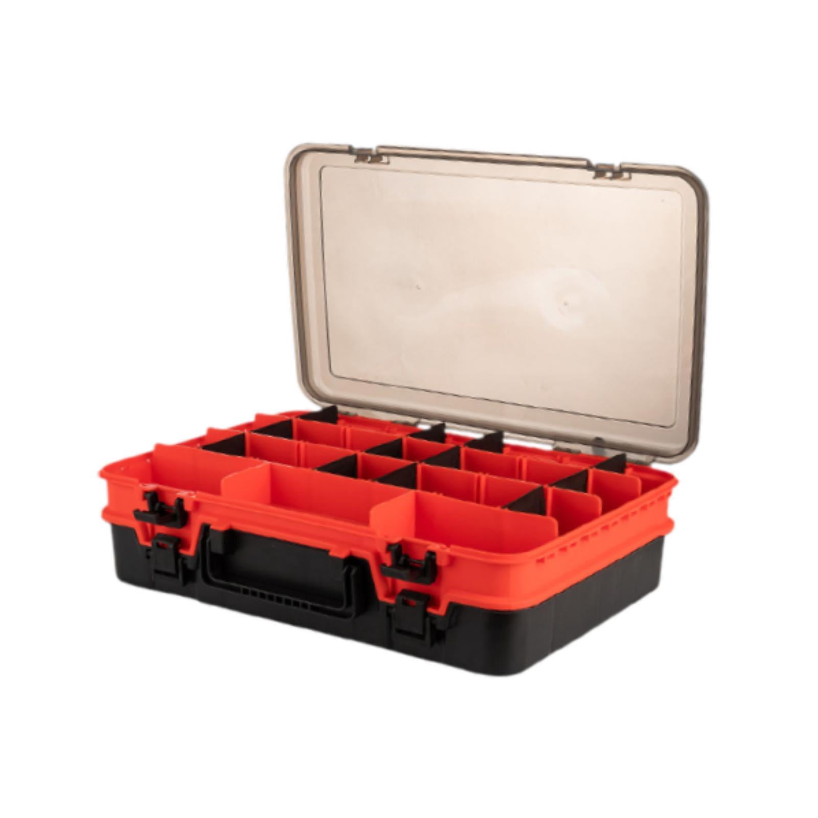 Wswqop Baits Storage Box Fishing Tackle Organizer with Removable Dividers Multifunction Orange
