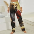 thumbnail image 3 of Bear On Skateboard Winter Female Pants Flannel High Waist Women Pants Lady Warm Straight Leg Plush Trousers, 3 of 7