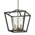 thumbnail image 1 of Golden Lighting Mercer Mini Chandelier (Convertible) in Matte Black Seeded Glass, 1 of 4