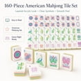 thumbnail image 4 of 4 Layer Mahjong Tiles American Mahjong Tile Set 160 Acrylic Layered Mahjong Tiles with Clear Engraving and Carrying Bag for Home Travel Game Nights (Yellow), 4 of 6