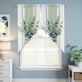 thumbnail image 6 of Sage Green Eucalyptus Leaves Swag Curtains Farmhouse Stripe Botanical Swag Valances for Kitchen Windows, Window Treatment Topper Curtains for Living Room Bedroom Bathroom, 28" W x 36" L, 6 of 6