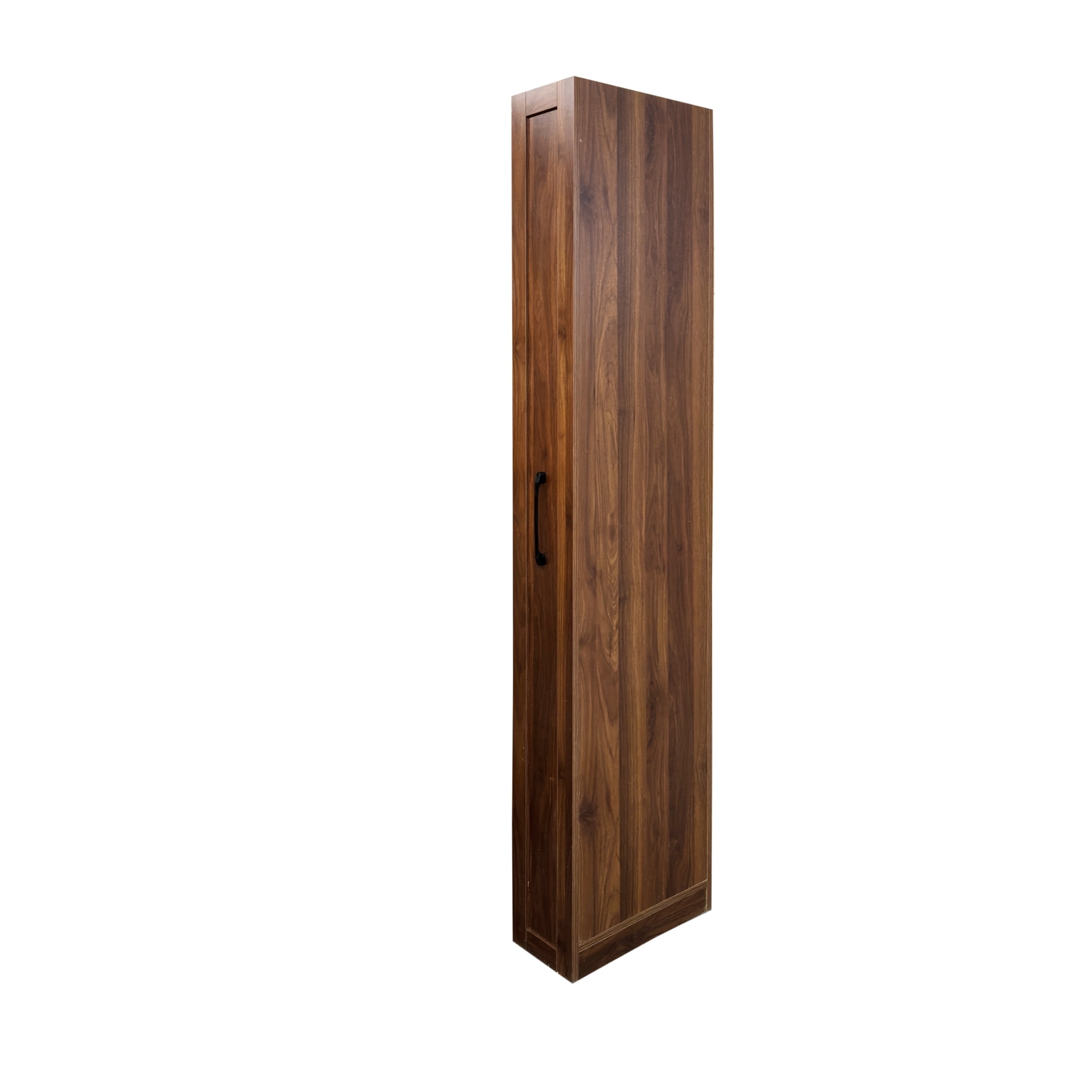 Leumius 7 Tier Multipurpose Pull-out Storage Shelf, Single-sided Open Shelf for Kitchen Living Room and Narrow Spaces Walnut