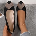thumbnail image 2 of Abomasnow Womens Flock Peep Toe Rhinestone Decor Slip‑On Dress Flat Shoes Work Office Casual Wedding Party Shoes, 2 of 9