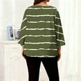 thumbnail image 5 of yillto Women Plus Size Blouse 3/4 Sleeve Striped Loose Tops Casual Dressy Shirts Crewneck Pullover Tees, 5 of 6
