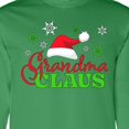 thumbnail image 4 of Inktastic Grandma Claus with Christmas Santa Hat and Snowflakes Long Sleeve T-Shirt, 4 of 5