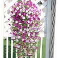 thumbnail image 4 of Yastouay 4pcs Artificial Hanging Flowers for Outdoors, UV Resistant Fake Flowers, Fuchsia Violet Outdoor Faux Plants for Garden Balcony Yard Porch, 4 of 8