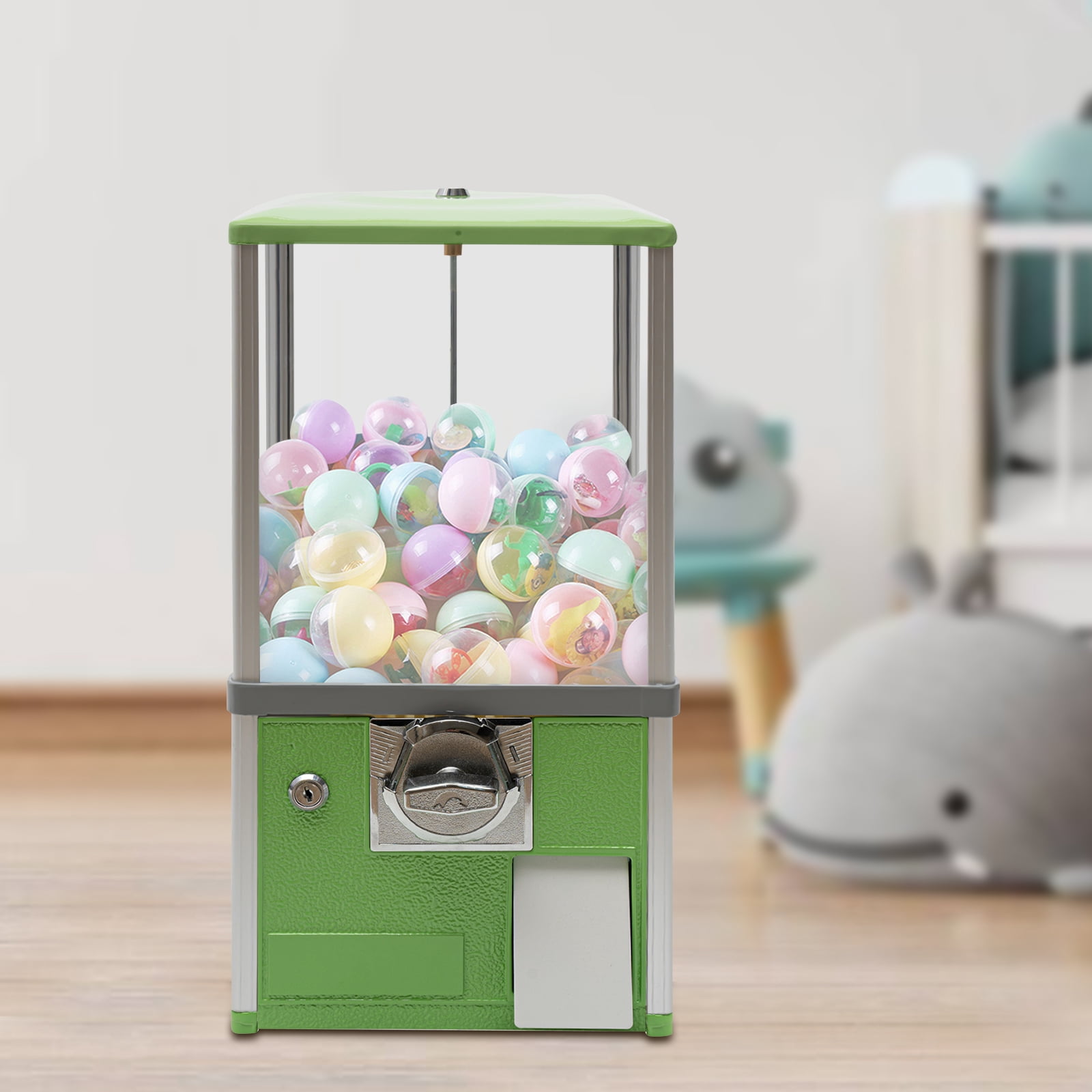 Dwellnix Capsule Toy Vending Machine Coin Operated 200 Capacity Bright Green Easy Operation Secure Coin Bank for&nbsp;&nbsp;Amusement Parks and&nbsp;&nbsp;&nbsp;Game Stores