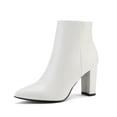 thumbnail image 1 of Botines DREAM PAIRS SIANNA-1 blancos con tacón grueso, 1 of 7
