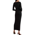 thumbnail image 4 of Xuanfei Women Solid Color Square Neck Long Sleeve High Waist Maxi Dress, 4 of 6