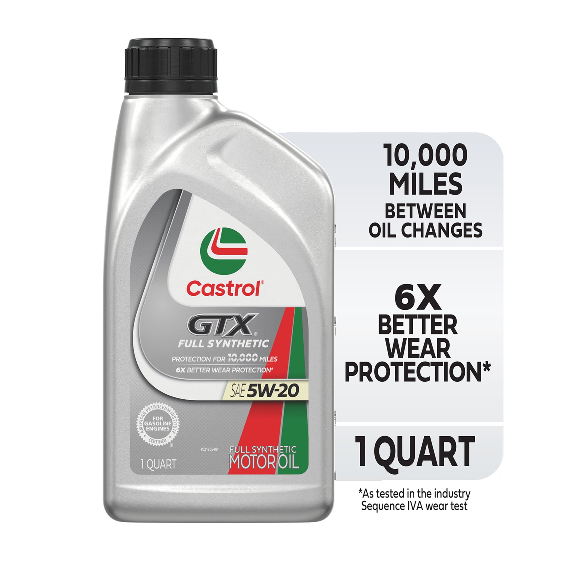 (3 pack) Castrol GTX Full Synthetic 5W-20 Motor Oil, 1 Quart