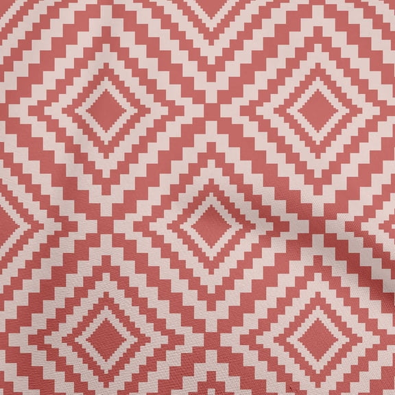 oneOone Cotton Jersey Pink Fabric Geometric Quilting Supplies Print Sewing Fabric By The Yard 58 Inch Wide