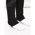 thumbnail image 6 of iixpin Kids Girls Figure Skating Pants Ice Skating Leggings Tights Rhinestone Gymnastic Dance Pants Training Wear Black 12, 6 of 7