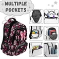 thumbnail image 7 of HUIACONG Pink Bow Soccer Print School Backpack for Girls Age 5-12, Multi Pocket Sturdy Bookbag, Adjustable Padded Straps, Water Resistant Lightweight Large Capacity School Bag for Kids, 7 of 7