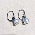 thumbnail image 6 of K-KED Pretty 925 Silver Filled Pearl Hoop Earring Women Cubic Zircon Wedding Jewelry, 6 of 6