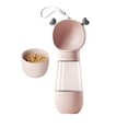 thumbnail image 2 of Dog Water Bottle with Food Container,Travel Puppy Water Bowl,Portable Pet Dispenser,Dog Gift Stuff Accessories Items,Puppy Essentials Necessities for Cat Walking and Hiking(4"×10",Pink), 2 of 7