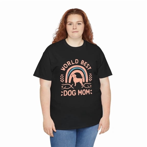 World Best Dog Mom T-Shirt S-5XL Puppy Lover Paw Print Graphic Tee, Dog Shirt