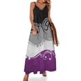 thumbnail image 1 of Vestido de noche sexy para mujer, sin mangas, con la bandera del orgullo asexual ondulada y en espiral, 1 of 7