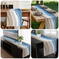 thumbnail image 6 of Blue Brown Table Runner 72 Inches Long, Gradient Geometric White Water Stripes Modern Kitchen Coffee Dining Table Decoration for Home Party Birthday Wedding Home Decor 14x72 Inches, 6 of 8