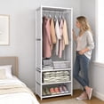 thumbnail image 4 of White Coat Rack Shoe Cabinet Freestanding Entryway Organizer Multifunctional Clothes Hanger With Storage Shelf For Coats Hats 22X7 Inch, 4 of 6