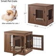 thumbnail image 4 of Unipaws Furniture Style Dog Crate for Small Dogs, Cats, Min Pigs, Rabbit, Indoor Aesthetic Puppy Kennel, Modern Decorative Wood Wire Pet House Dog Cage, Walnut, 4 of 7