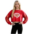 thumbnail image 2 of Frostluinai Women's Crop Sweatshirt Funny Graphic Lantern Long Sleeve Pullover Holiday Casual Tops Crew Neck Loose Fit Football Shirts, 2 of 6
