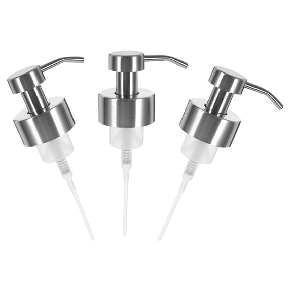 IBASETOY 3Pcs Stainless Steel Foaming Soap Pump for Bathroom Bottle Replacement with Easy Screw on