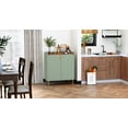 thumbnail image 5 of HLR 32"W Wine Bar Cabinet with 2 Door Fluted Texture, Modern Coffee Cabinet with Rack&Glass Holder,Sage Green, 5 of 12