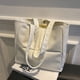 thumbnail image 5 of Bolso Con Asa Superior Bolso acolchado de algodón PU para mujer Bolso con asa superior de color sólido con entramado (blanco), 5 of 8