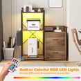 thumbnail image 6 of 38-inch File Cabinet with LED Lights & Charging Station, 3-Tier Printer Stand with Drawers & Shelves for Office Organization, 6 of 7